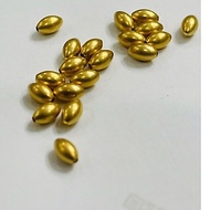 ️ Block ball Charm size 5mm -18 kara grain shape ️ Genuine AU 750 gold - No plating - 1 KJ sturdy