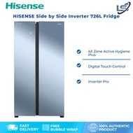 Hisense 726L Side by Side Inverter Fridge Refrigerator Peti Sejuk