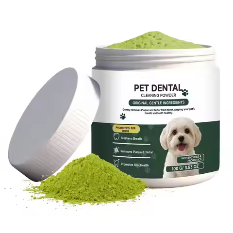 Dog Tooth Powder Cleaning No Brushing Cleaner Pet Tooth Clean Powder for Dog for Puppy Kitten Small 