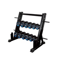 HOMEFITTOOLS Set of 6 pairs of HFT 2.5-15 kg round dumbbells with rack R603 - Homefittools