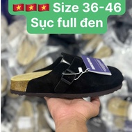 Birkenstock Boston Buckled Suede Clogs 'Black' Selipar Lelaki Sandal Lelaki