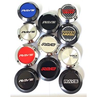 4pc 64mm Outsize 57mm Innersize Rays Car Wheel Centre Cap Black Silver Red Sticker Modified Sports W