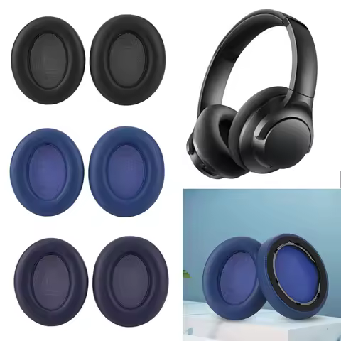 1 Pair Replacement Ear Pads Cushions Memory Foam Headphone Earpads Ear Cups Cover for Anker Soundcor