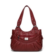 2025 Angel's Kiss Handbag European American Retro Soft Large-Capacity Soft Leather Bag Cross-Body Mo