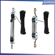 [GazechimpMY] Rope Pulley Hoist Block and Tackle Pulley System Rope Hoisting Lifting Heavy Objects f