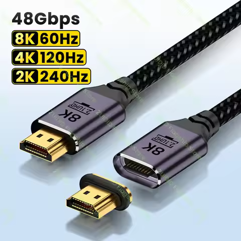 HDMI-Compatible 2.1 Magnetic Cable 48Gbps Ultra High-Speed eARC HDR 8K/60Hz 4K/120Hz Cable for Xiaom