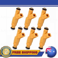 6PC Bosch Fuel Injectors For JEEP Cherokee Wrangler 4.0L I6 0280155700 4 holeS