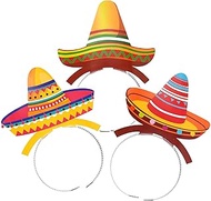 4E's Novelty Fiesta Sombrero Headband for Party Bulk 9 Pack Paper Sombrero Hats for Cinco De Mayo Pa
