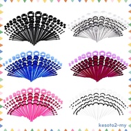 [Kesoto2] Set of 50 Acrylic Ear Pincher Septum Stretching Kit 14G-00G Body Jewellery