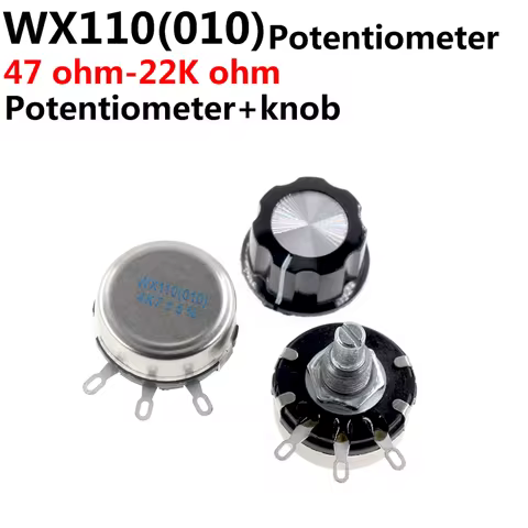 5sets WX110 with Knob WX010+Knob Wound Potentiometer with Knob 100R 470R 1k 2.2k 3.3k 4.7K 5.6k 6.8k