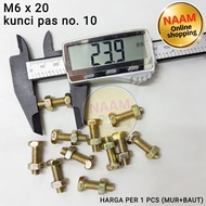 (M6X20) M6 20MM BOLT + NUT - 10 KEY BOLT - PAIR OF BOLT NUT M6 Bolt and Nut