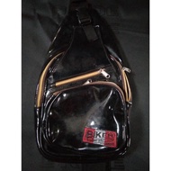 Black gold biker bag