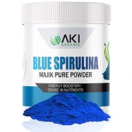 Aki Organic Blue Spirulina Powder Pack of Phycocyanin - Food 100% USA Original