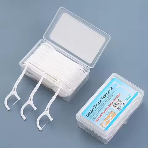 50/100pcs Dental Floss Flosser Picks Toothpicks Teeth Stick Tooth Cleaning Interdental Brush Dental