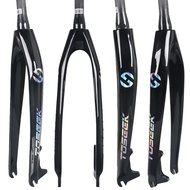 TOSEEK Full Carbon Fiber Bike Rigid Disc Brake Forks Tapered Fork 26/27.5/29