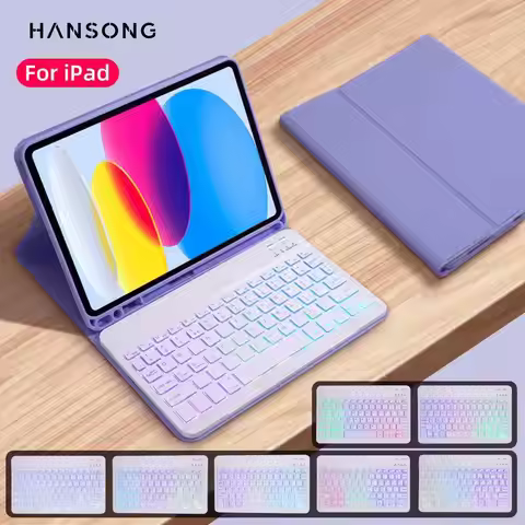 For iPad Backlight Keyboard Case For iPad 10.2 9 8 7th Gen iPad 10th Air 3 10.5 Pro Air 4th 5th 10.9