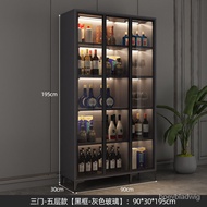 HY/🥭Foley Light Luxury Wine Cabinet Household Glass Door Simple Modern Sitting Room Cabinet Wall Display Cabinet Liquor