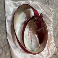 Roger Vivier水晶鑽扣緞面腰帶