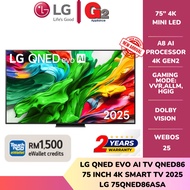 {Touch n Go Rebate RM1500} LG 75" QNED MINILED 4K SMART TV 75QNED86ASA