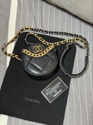chanel  19 小廢包 圓餅 羊皮