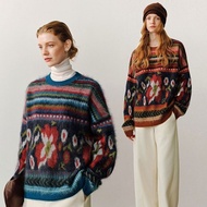 【新年毛衣】復古提花費爾島/羊毛羊絨套頭圓領毛衣