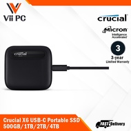 Crucial X6 Portable SSD ( 500GB / 1TB/ 2TB / 4TB ) - USB 3.2 - External Solid State Drive, USB-C - Portable SSD Storage