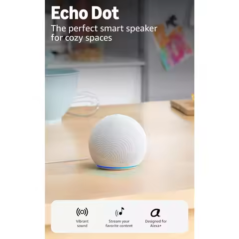 Compact Speaker with Alexa Integration - Ideal for Rooms in Vibrant White