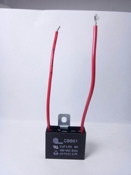 คาปาซิเตอร์พัดลมฮาตาริ 2uf/450v ( แพ็ค 1ชิ้น ) มิตซูมิ สายสีแดง แคปพัดลมhatari - mitsubishi ใช้ก