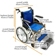 ViN-32A Singapore High Quality 11 kg Lightweight Foldable 18 Inch Wheelchair Aluminum Self-Propelled