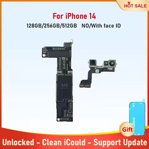 Free iCloud Motherboard for iPhone 14 Unlocked Mainboard With Face ID 128g 256g Logic Board Physical