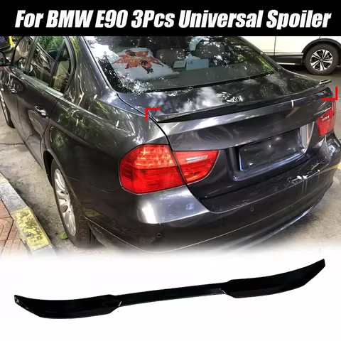 For BMW Accessories 3 Serie E90 E92 F30 G20 2004+ 3Pcs Car Ducktail Rear Wing Spoiler Gloss Black Ru
