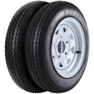 2 Pack 480-12 4.80x12 4.80-12 4.8-12 Trailer Tires with 12'' Rims, 5 Lug on 4.5'', Load Range C 6PR