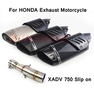For HONDA XADV750 X ADV750 XADV 750 Exhaust Motorcross Middle Pipe Motorcycle Muffler Escape Moto Pitbike Slip on Modified Tube