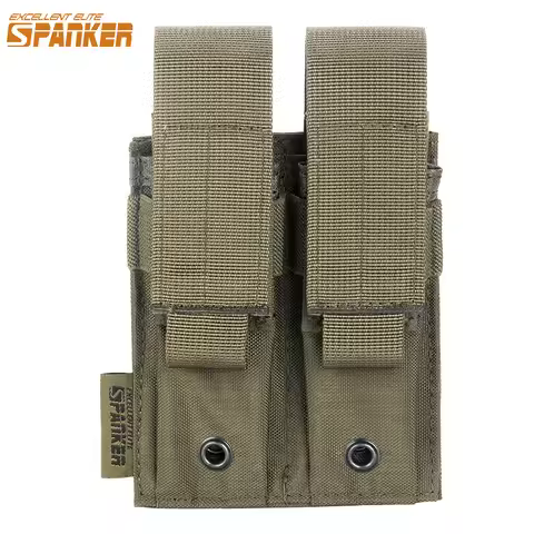 EXCELLENT ELITE SPANKER Tactical Double Pistol Mag Pouch Molle Magazine Pouch Airsoft Storage Bags 9