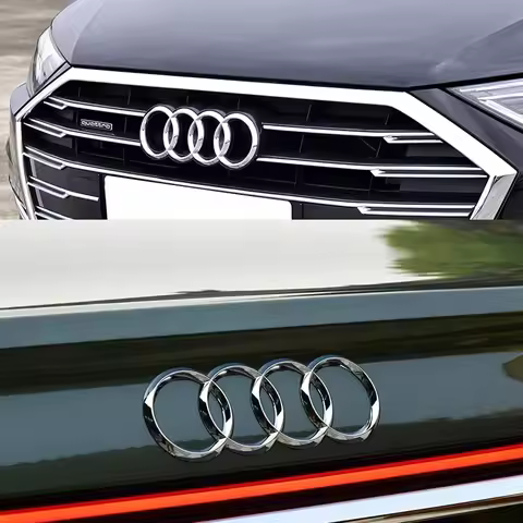 ABS Car Front Bonnet Grill Rear Trunk Emblem Badge Car Sticker For Audi A3 A4 A4L A5 A6 A6L A7 A8L Q