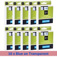 10Pcs 45011 45013 compatible for DYMO D1 Label Tapes 12mm blue on Clear Label Maker Suitable Label Manager 210 450 LM160