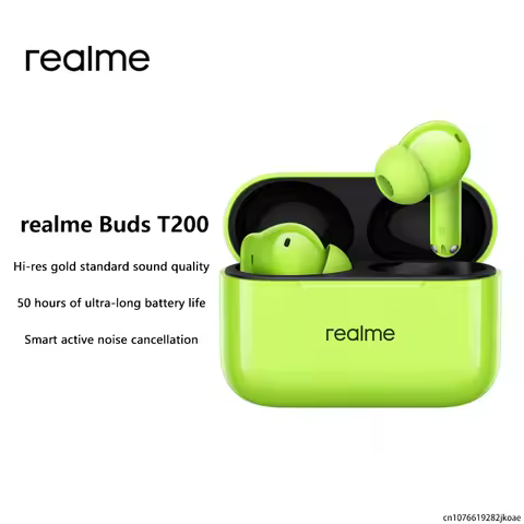 realme Buds T200 Earphones Wireless Bluetooth 5.4 Headphones 32dB Active Noise Cancelling Headset 50
