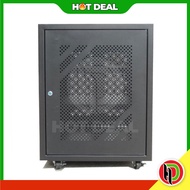 19" GrowV 15U Floor Stand Server rack w/ Back Cover & Rollers - 15U Server Rack - PA System Rack