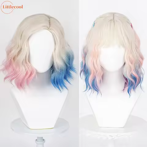 High Quality Wednesday 2 Enid Sinclair Cosplay Wig Blond Pink Blue Purple Curly Heat Resistant Synth