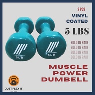 5 Lbs Vinyl Coated Dumbell Weight Lifting Fitness Vinyl Weights Set Dumbell (Pair/2pcs)