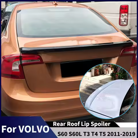 For VOLVO S60 S60L T3 T4 T5 2011-2019 Rear Trunk Wing Roof Lip Spoiler Automobiles Splitter Diffuser