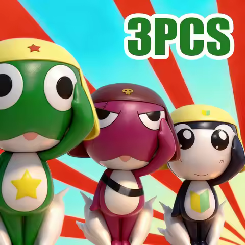 New Style "KERORO" Anime Peripheral: Sergeant, Private Second Class & Corporal Robot Alien Figurine,