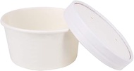 Belinlen 50 SET 6 OZ Disposable White Ice Cream Cups with Lids Medium Hot and Cold To Go Cups Paper