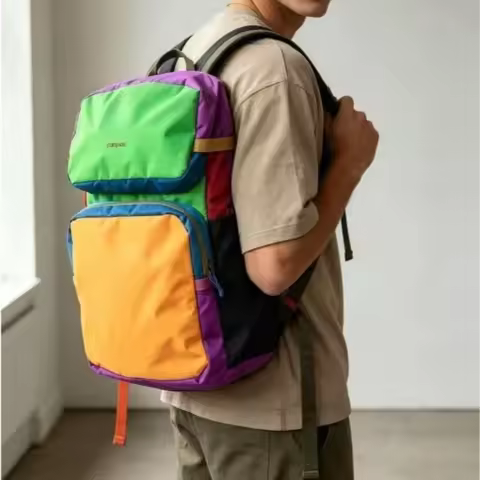 2026 16L New Unisex Multi-Color Patchwork Fashion Backpack, Travel Bag, Student Backpack