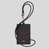 COACH ID Lanyard In Signature Canvas Walnut/Black CZ285