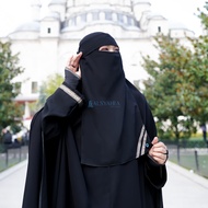 Niqab Poni Kiswah Sifon Silk Jetblack Alsyahra Exclusive