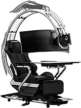 Shark Gaming Chair Ergonomic Computer Cockpit Chair with LED Light Minimalist Racing Simulator Cockpit Game Chair Computer Chair for Office and Home