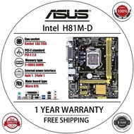 Hot🔥 ใช้ Asus H81M-D เดสก์ท็อปมาเธอร์บอร์ดที่ใช้ H81เต้ารับแอลจีเอ I3 I5 I7 DDR3 16G Micro-ATX UEFI 