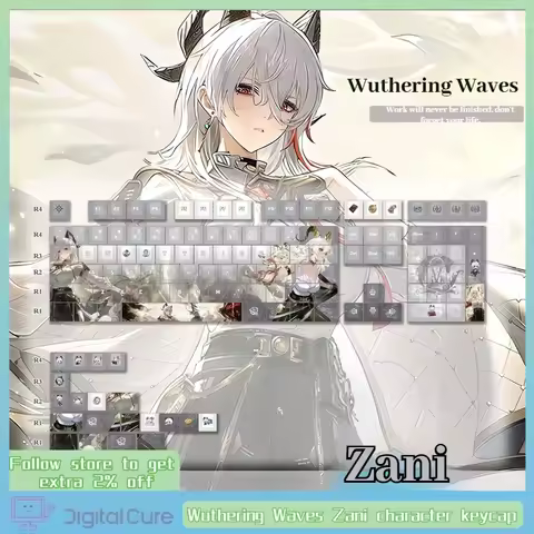 Zani character keycap Wuthering Waves game peripheral mechanical keyboard keycap five sides sublimat