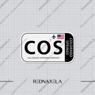 Colorado Springs Airport Code COS Sign Sticker